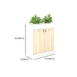 Lockable Wood Natural Office Storage Cabinet with Shelving Image - 14