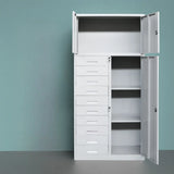 Locking Grey Metal Large Storage Drawer Filing Cabinet Image - 17