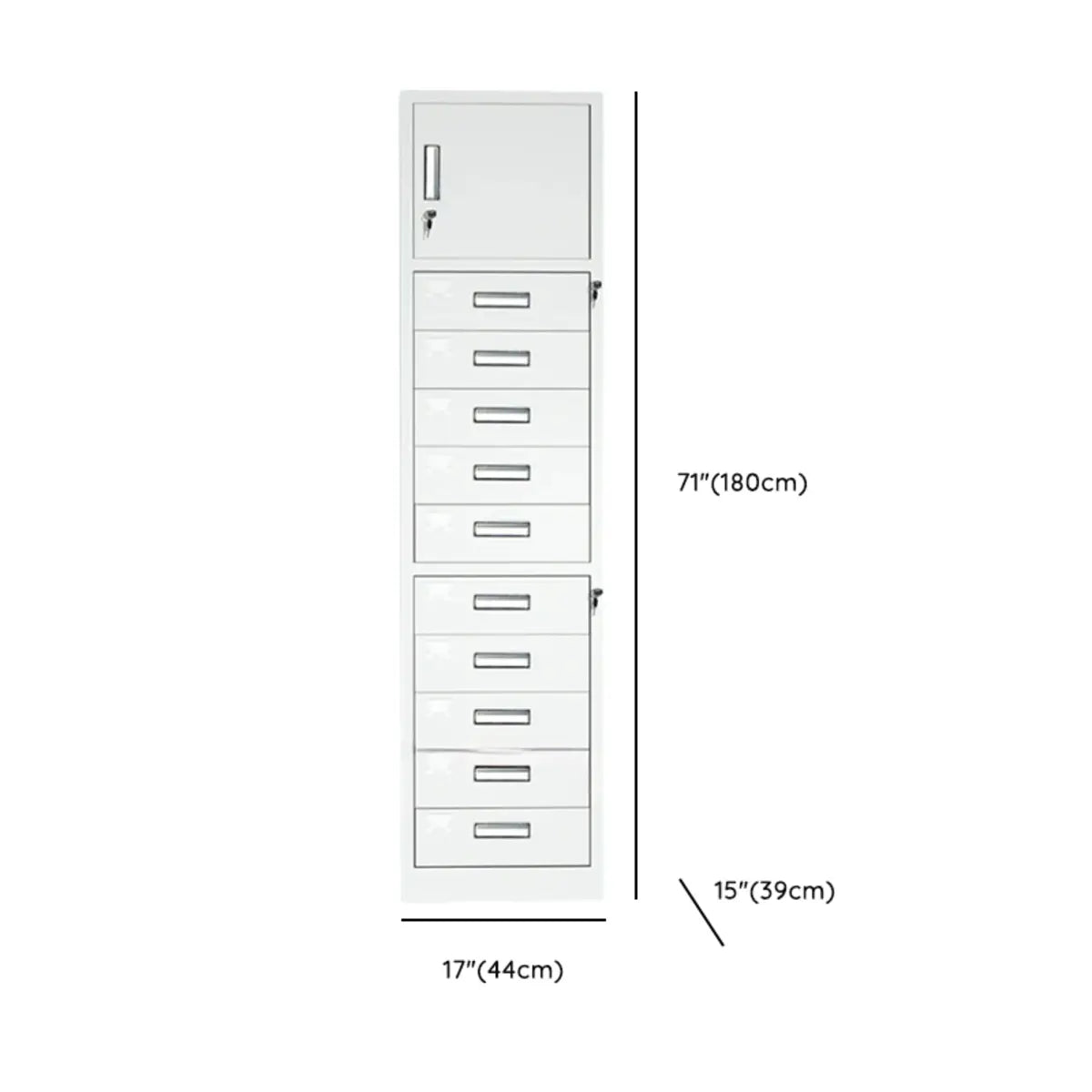 Locking Grey Metal Large Storage Drawer Filing Cabinet 