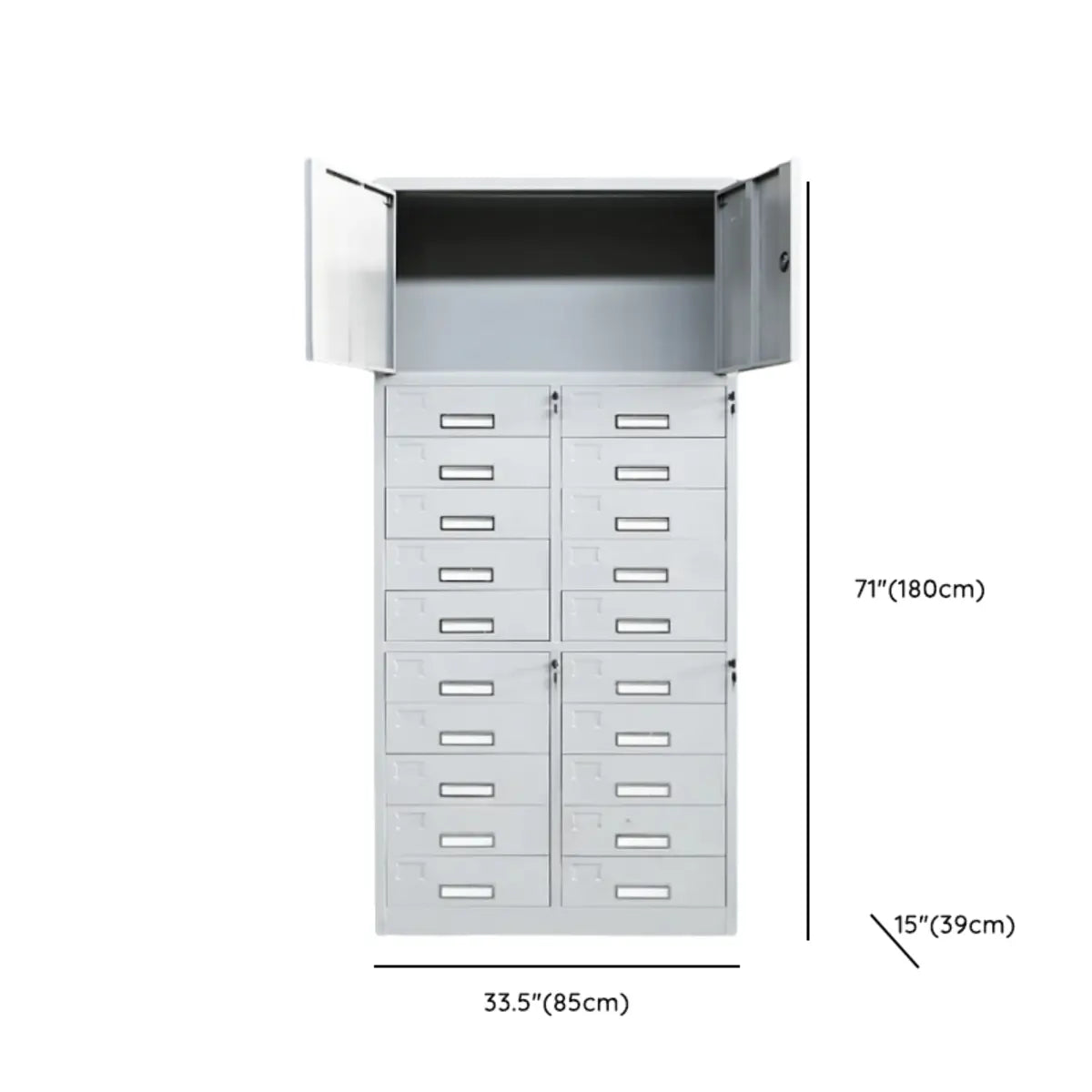 Locking Grey Metal Large Storage Drawer Filing Cabinet Image - 25