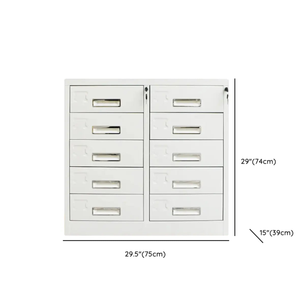 Locking Grey Metal Large Storage Drawer Filing Cabinet Image - 30