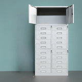 Locking Grey Metal Large Storage Drawer Filing Cabinet Image - 13