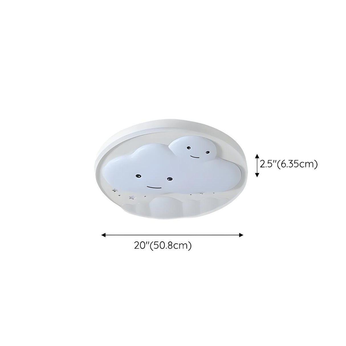 Lovely Bedroom White Cloud Round Flush Mount Light 