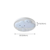 Lovely Bedroom White Cloud Round Flush Mount Light #size