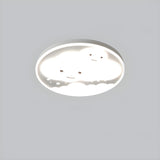 Lovely Bedroom White Cloud Round Flush Mount Light Image - 2