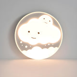 Lovely Bedroom White Cloud Round Flush Mount Light Image - 7