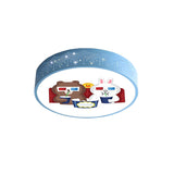 Lovely Cartoon Bear Rainbow Drum LED Flush Mount Light Image - 8