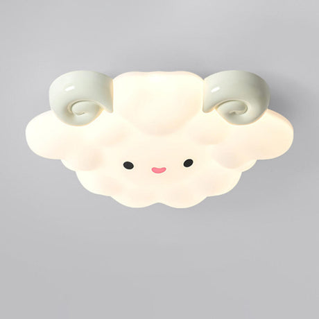 Lovely Pink Lamb Flush Mount Ceiling Light Kids Room Image - 2