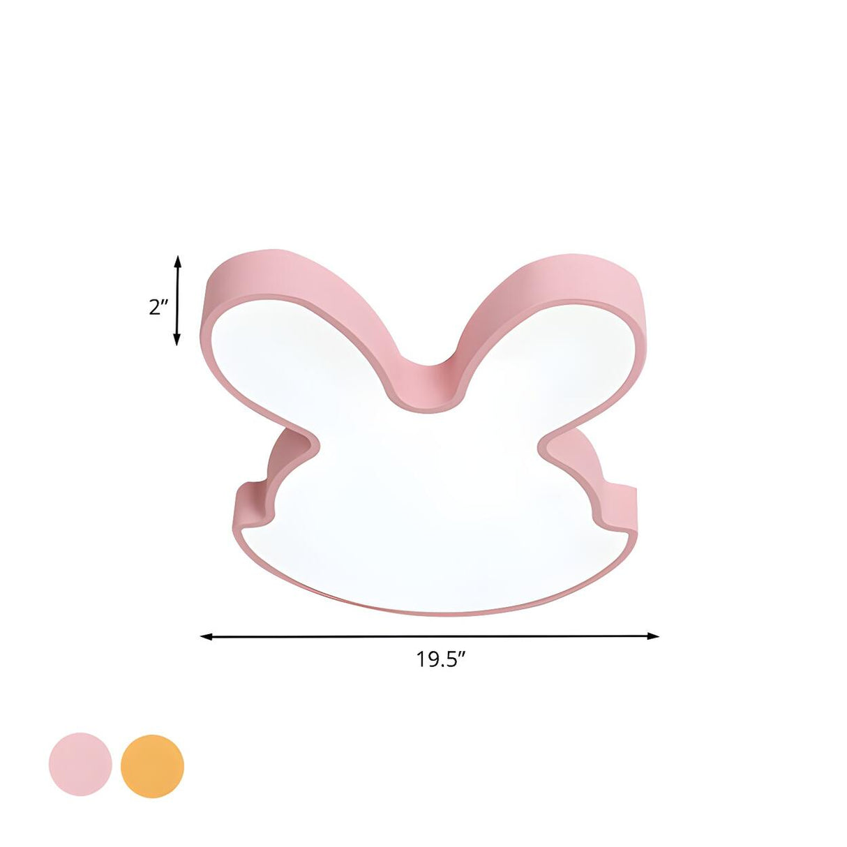 Lovely Pink Rabbit LED Small Flush Mount Ceiling Light Image - 4