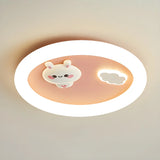 Lovely Round Bunny Carrot LED Flush Mount Ceiling Light Image - 12