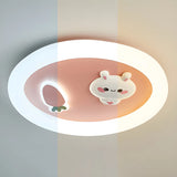 Lovely Round Bunny Carrot LED Flush Mount Ceiling Light Image - 15