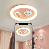 Lovely Round Bunny Carrot LED Flush Mount Ceiling Light Image - 18