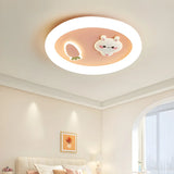 Lovely Round Bunny Carrot LED Flush Mount Ceiling Light Image - 19