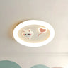 Lovely Round Bunny Carrot LED Flush Mount Ceiling Light Image - 2