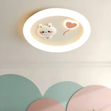 Lovely Round Bunny Carrot LED Flush Mount Ceiling Light Image - 4