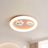 Lovely Round Bunny Carrot LED Flush Mount Ceiling Light Image - 5