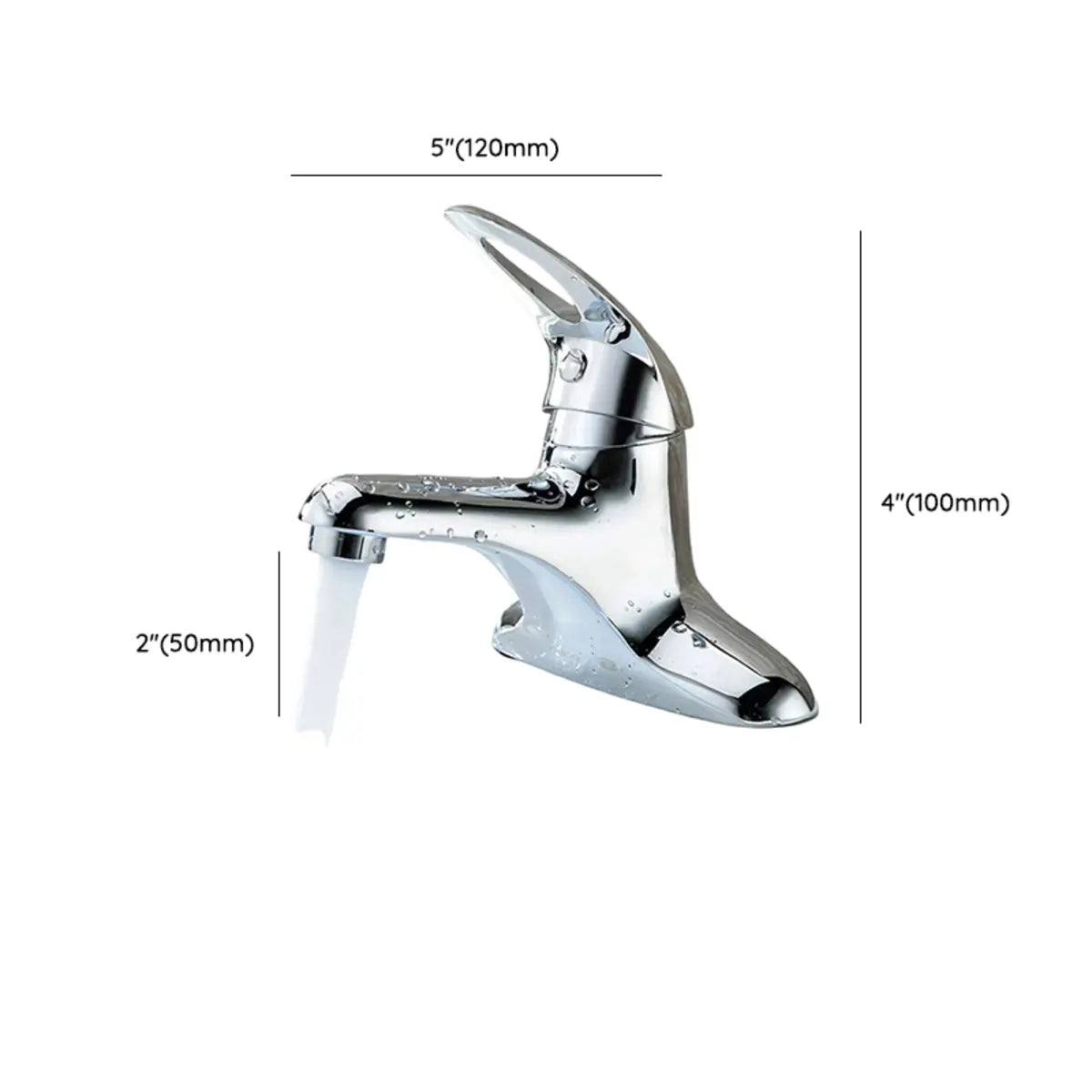 Low Arc Brass Chrome Bathroom Sink Faucet with Aerator 