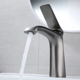 Low Arc Gun Grey Copper Vessel Sink Faucets with Handle Image - 1