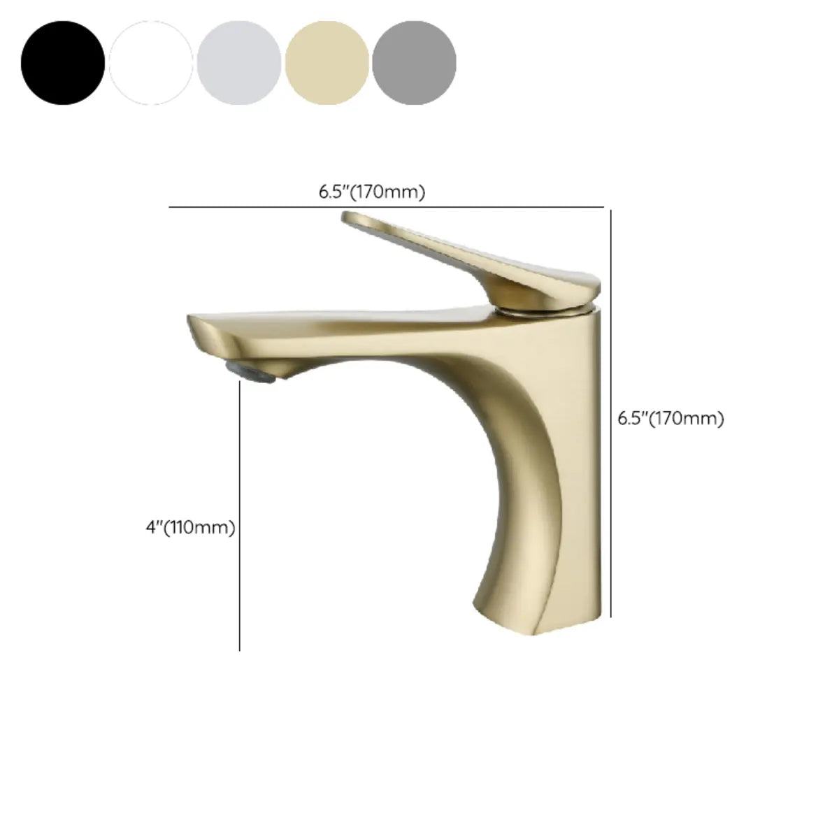 Low Arc Modern Copper Gun Grey Bathroom Sink Faucet 