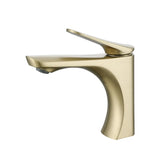 Low Arc Modern Copper Gun Grey Bathroom Sink Faucet Image - 8