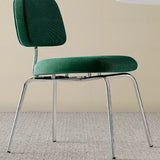 Low Back Round Upholstered Metal Dining Chair Green Image - 14