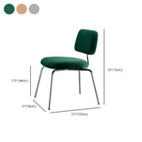 Low Back Round Upholstered Metal Dining Chair Green #size