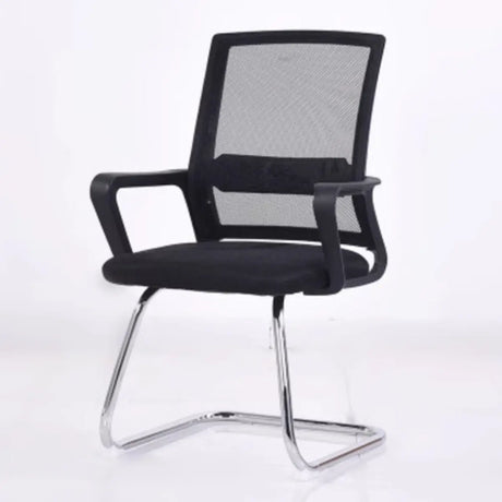 Lumbar Support Modern Mesh Mid Back Black Office Chair Image - 1