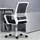 Lumbar Support White Modern Ergonomic Mesh Office Chair Image - 1