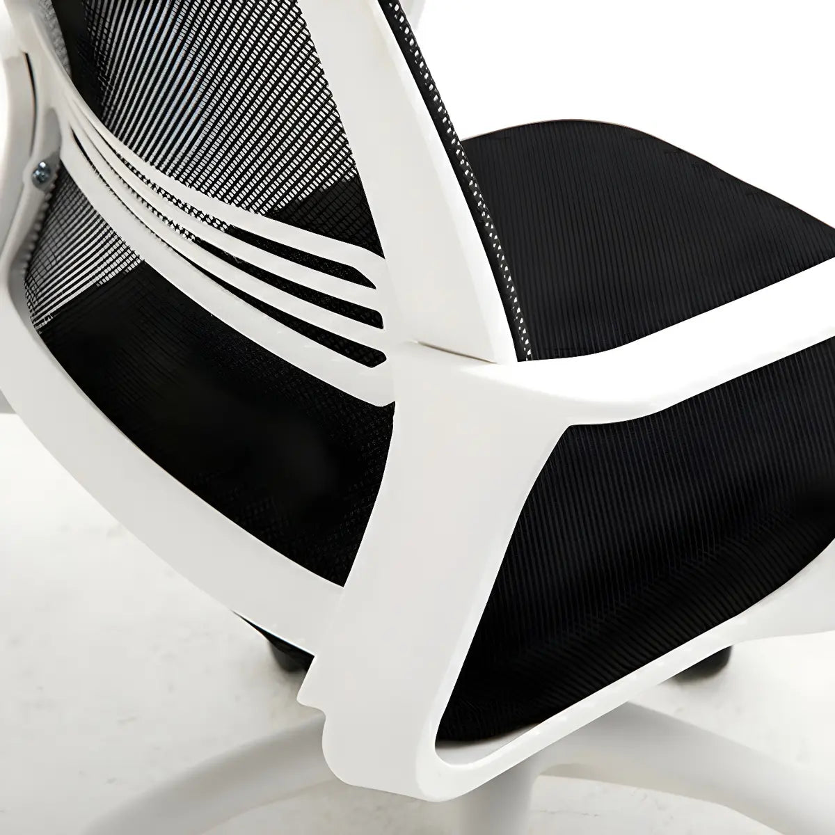 Lumbar Support White Modern Ergonomic Mesh Office Chair Image - 12