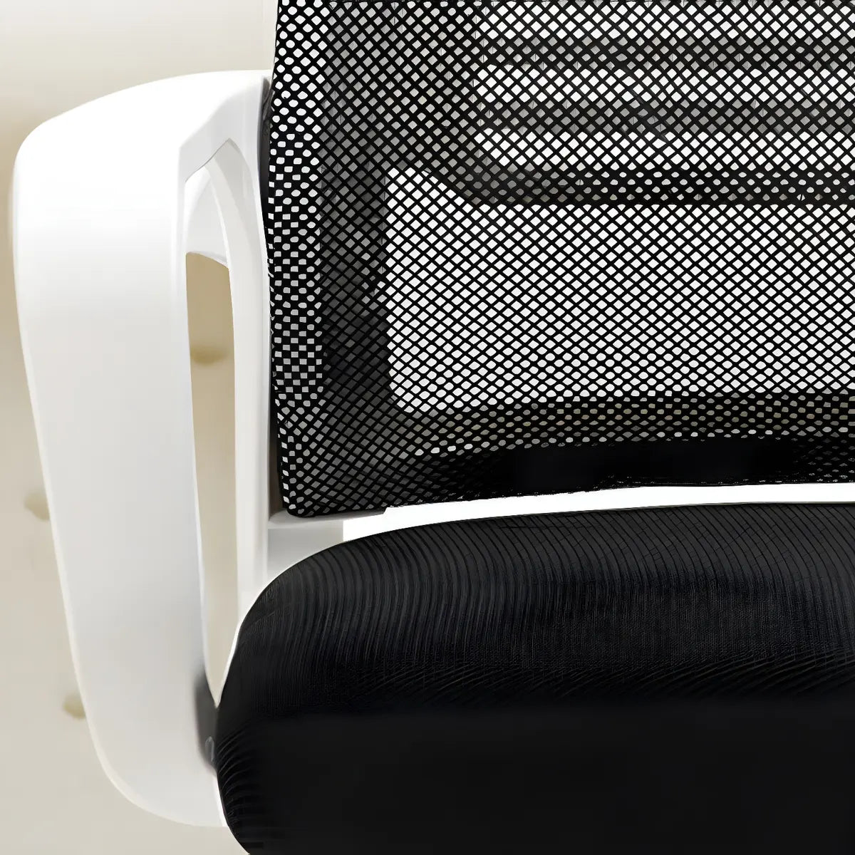 Lumbar Support White Modern Ergonomic Mesh Office Chair Image - 5