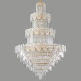 Luxur Tiered Leaf Crystal Chandelier Adjustable Height Image - 12