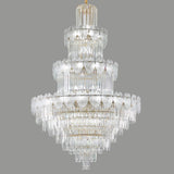 Luxur Tiered Leaf Crystal Chandelier Adjustable Height Image - 13