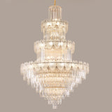 Luxur Tiered Leaf Crystal Chandelier Adjustable Height Image - 14