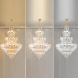 Luxur Tiered Leaf Crystal Chandelier Adjustable Height Image - 15