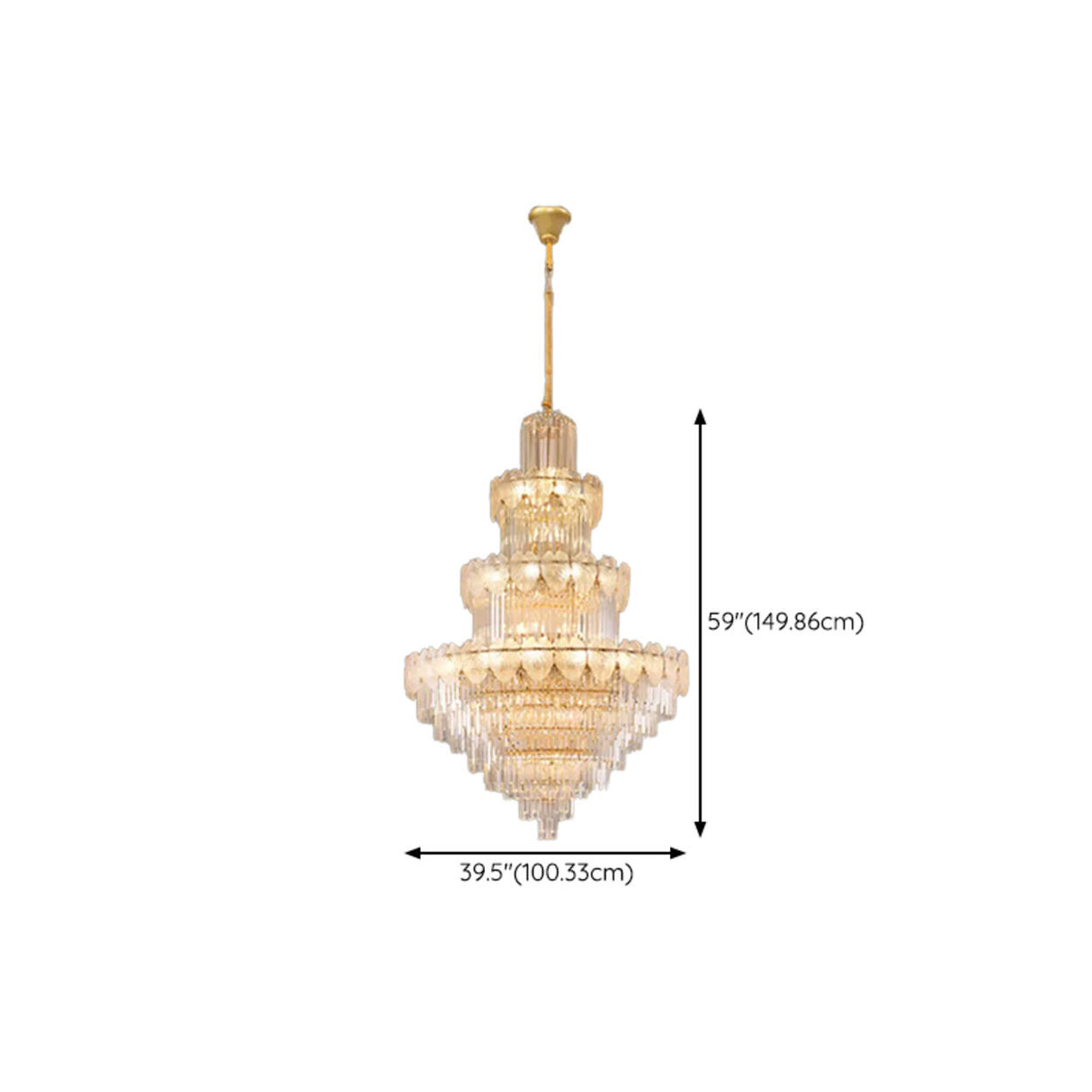 Luxur Tiered Leaf Crystal Chandelier Adjustable Height Image - 23