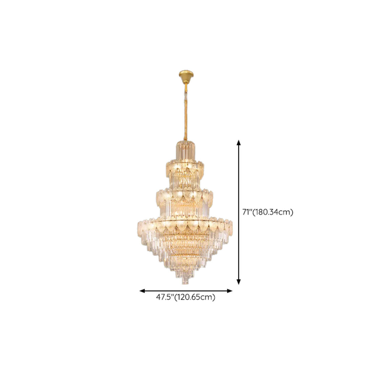 Luxur Tiered Leaf Crystal Chandelier Adjustable Height Image - 24