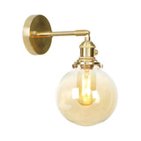 Luxurious Brass Globe Glass LED External Wall Sconce Image - 4