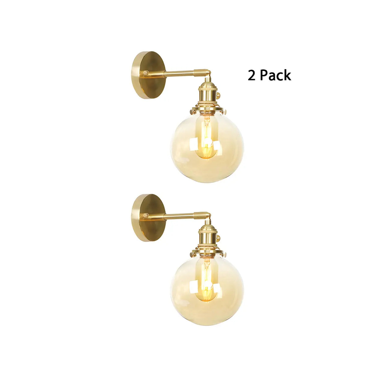 Luxurious Brass Globe Glass LED External Wall Sconce Image - 5