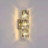 Luxurious Crystal Glass Cylinder Chrome Wall Sconce Image - 12