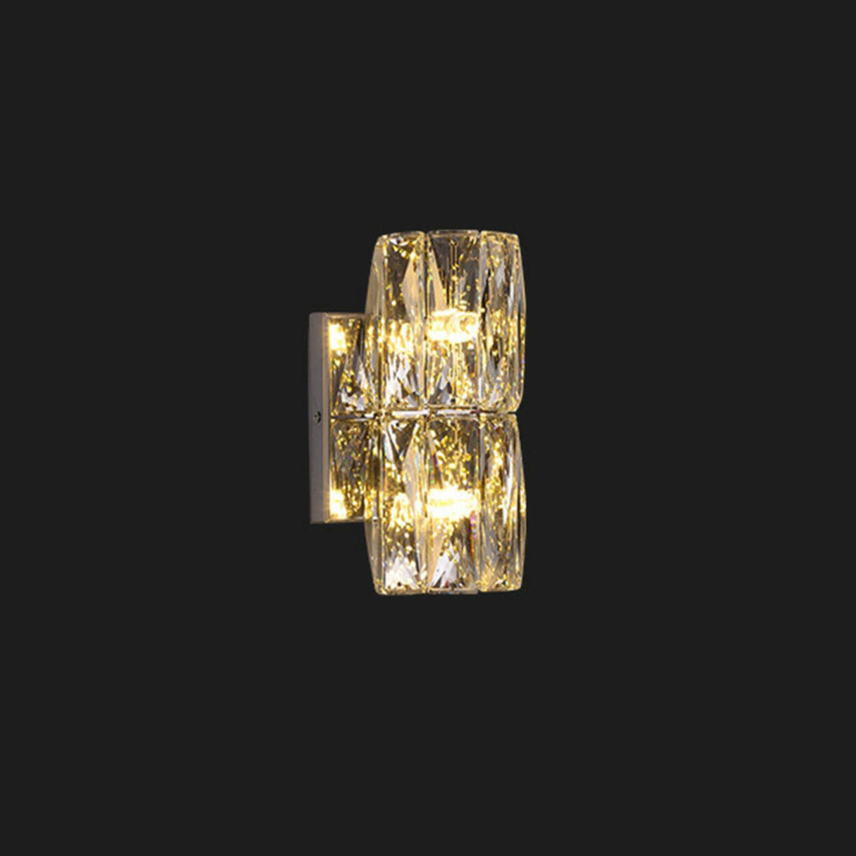 Luxurious Crystal Glass Cylinder Chrome Wall Sconce Image - 19