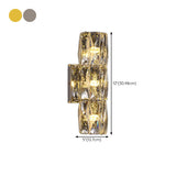 Luxurious Crystal Glass Cylinder Chrome Wall Sconce Image - 22