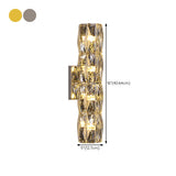 Luxurious Crystal Glass Cylinder Chrome Wall Sconce Image - 23