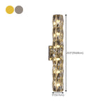 Luxurious Crystal Glass Cylinder Chrome Wall Sconce Image - 24