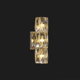 Luxurious Crystal Glass Cylinder Chrome Wall Sconce Image - 3