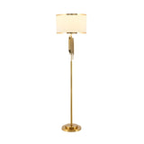 Luxurious Drum Shade Gold Metal LED Floor Lamp Image - 5