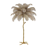 Luxurious Gold Branch Base and Feather Floor Lamp Image - 5