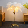 Luxurious Gold Branch Base and Feather Floor Lamp Image - 6