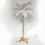 Luxurious Gold Branch Base and Feather Floor Lamp Image - 8