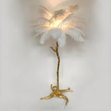 Luxurious Gold Branch Base and Feather Floor Lamp Image - 9