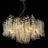 Luxurious Gold Branching Clear Crystal Leaf Chandelier Image - 10